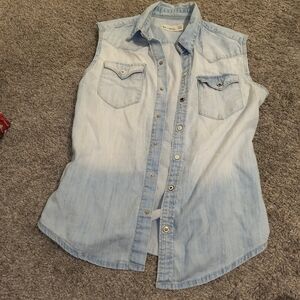 Denim modified vest cowgirl